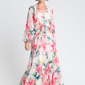 TWINSET 251LB2ZHH Abito lungo in georgette stampa a fiori