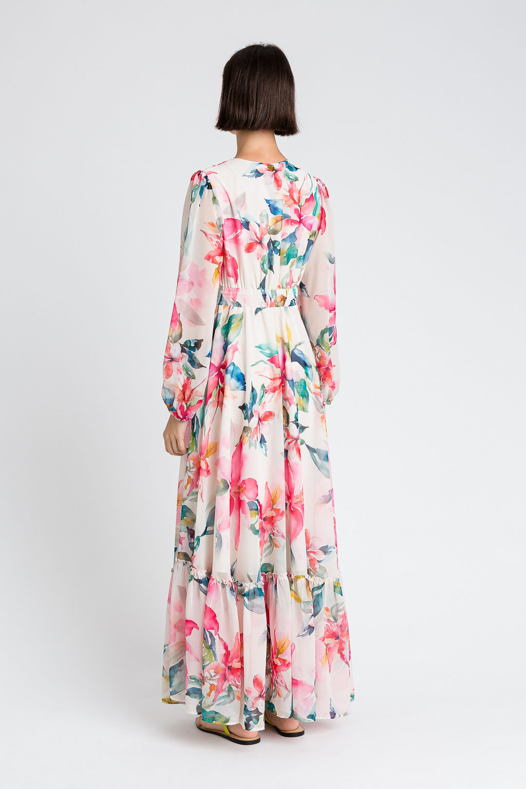 TWINSET 251LB2ZHH Abito lungo in georgette stampa a fiori - immagine 4