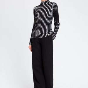 Maglia lupetto Twinset a righe bianco e nero