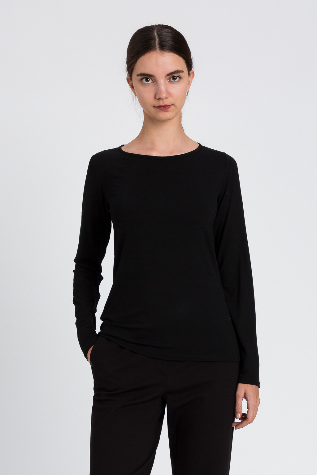 Maglia Twinset con scollo posteriore e pizzo – Nero